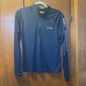 Columbia PFG Navy Blue Quarter-Zip Performance Pullover